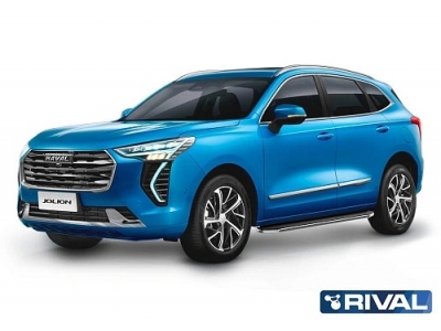 Порог-площадка "Premium" A180ALP Rival + комплект крепежа для Haval Jolion 2021-н.в.