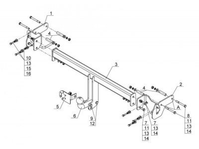 Фаркоп Avtos для Chevrolet Spark 2010-2015