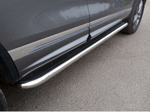 Пороги с площадкой нержавеющий лист 60 мм для Volkswagen Touareg R-Line № VWTOUARRL14-02