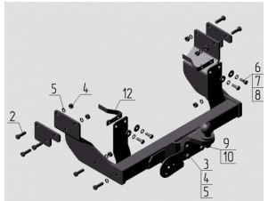 ТСУ Фаркоп Avtos на Mercedes Vito № MB 03